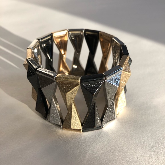Multi Metal Statement Bangle - Picture 3 of 5